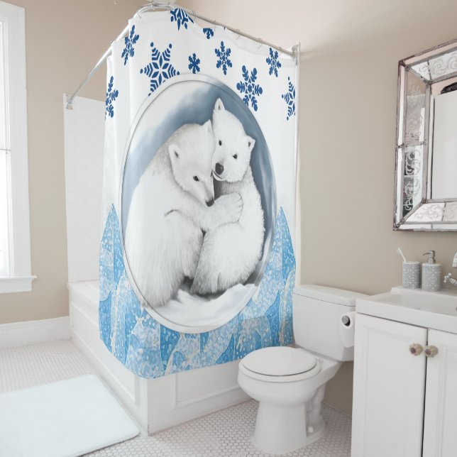 Shower Curtain Polar Bear (In Situ)