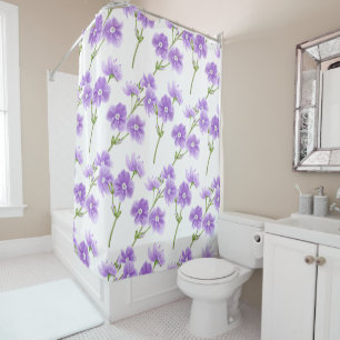 Shower Curtain-Purple Wildflowers Shower Curtain