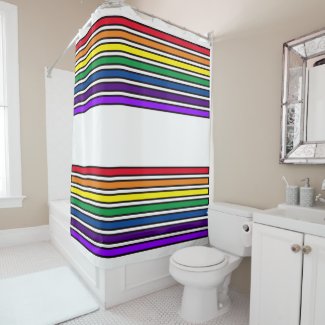 Shower Curtain - Rainbow Colored Bars