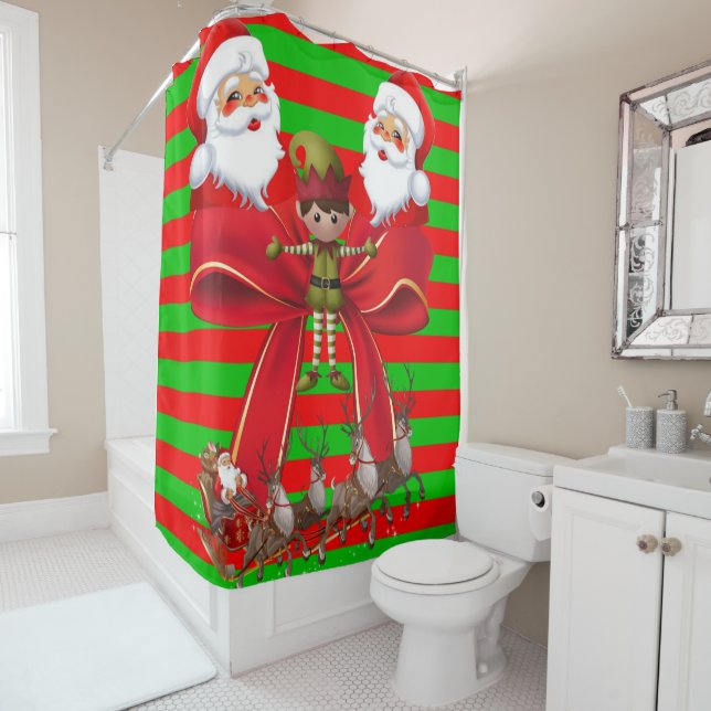 Shower Curtain Santa (In Situ)