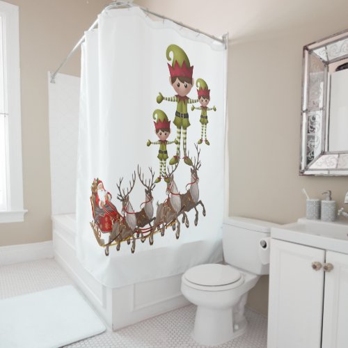 Shower Curtain Santa