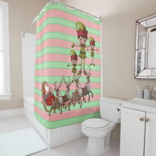 Shower Curtain Santa