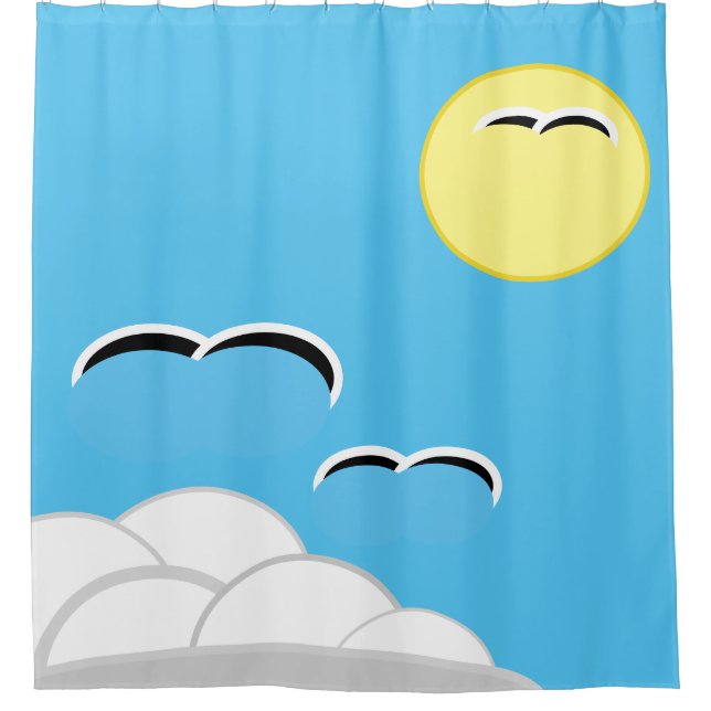 Shower Curtain - Seagulls in Flight (Front)