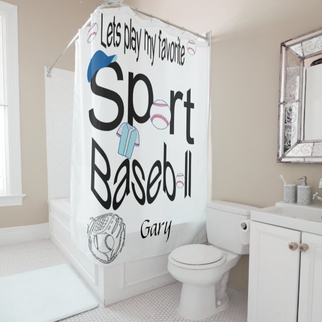 Shower Curtain Sports Baseball (In Situ)