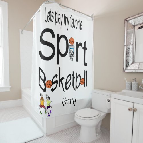 Shower Curtain Sports Basketball
