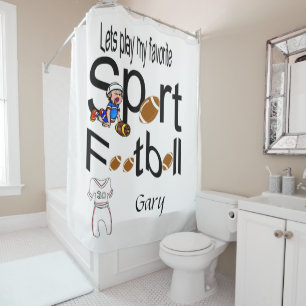 Shower Curtain Sports Football