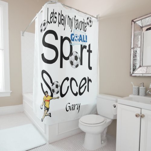 Shower Curtain Sports Soccer