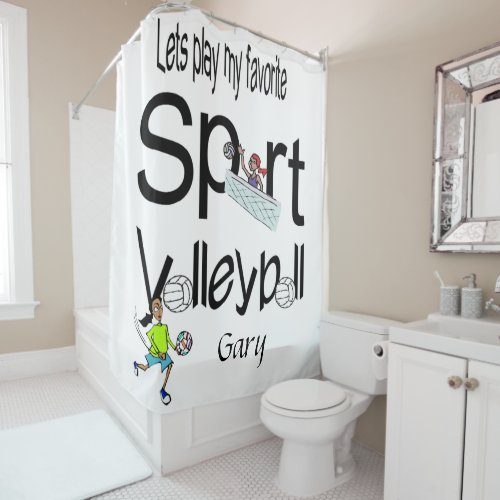 Shower Curtain Sports Volleyball