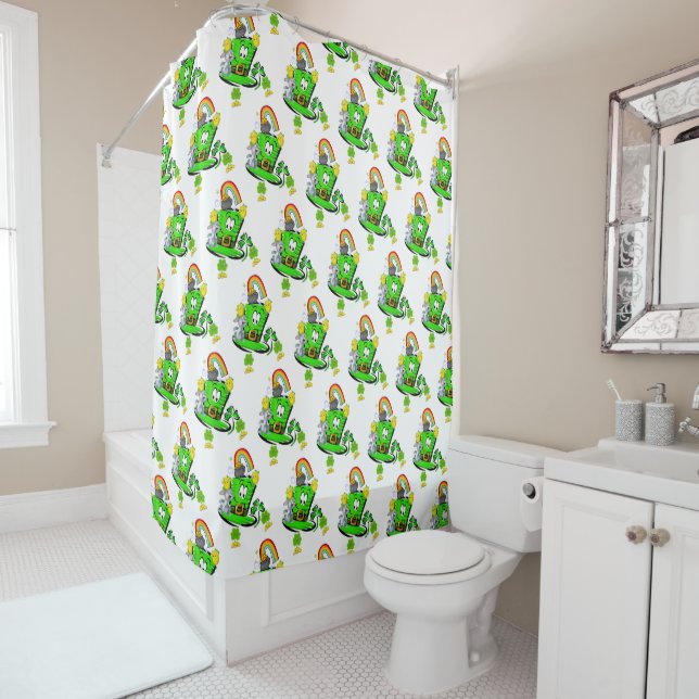 Shower Curtain St. Patrick's Day Rabbit (In Situ)