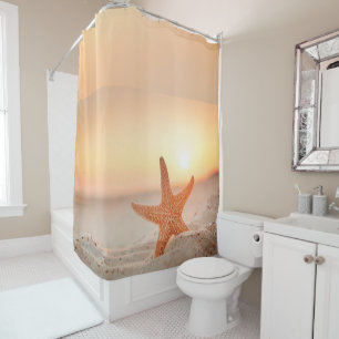 Shower Curtain Starfish Beach