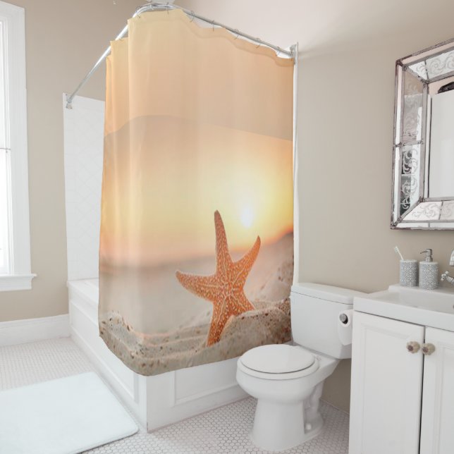 Shower Curtain Starfish Beach (In Situ)