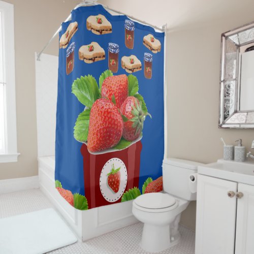 Shower Curtain Strawberry Jam Peanut Butter