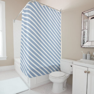 Shower Curtain Stripe Blue & White
