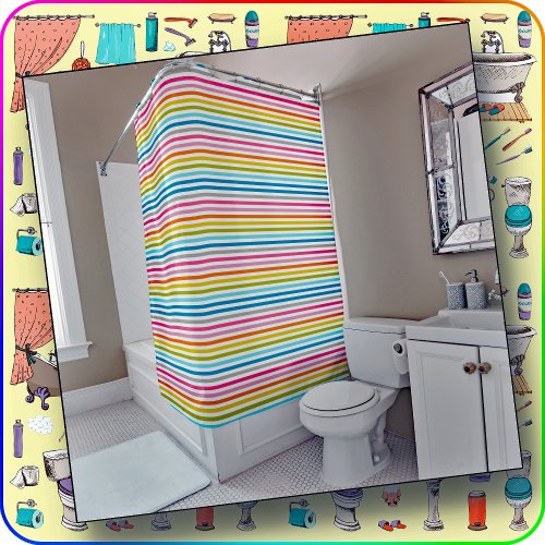 SHOWER CURTAIN _ Stripes of Many Colors