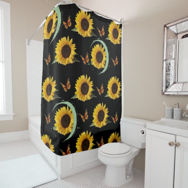 Shower curtain sunflowers (In Situ)