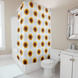 Shower curtain sunflowers