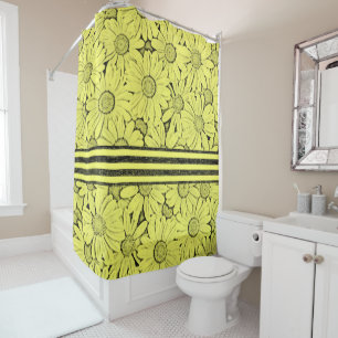 Shower curtain sunflowers