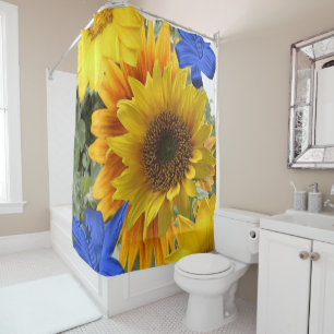 Shower curtain sunflowers
