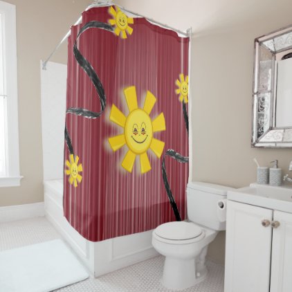 Shower curtain sunflowers