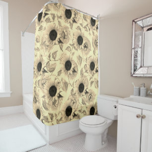 Shower curtain sunflowers