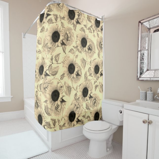 Shower curtain sunflowers (In Situ)