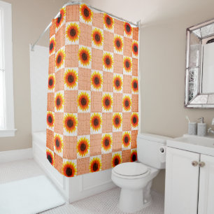 Shower curtain sunflowers