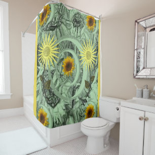 Shower curtain sunflowers