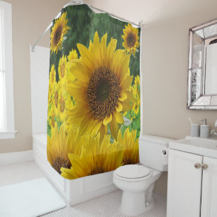Shower curtain sunflowers