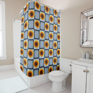 Shower curtain sunflowers