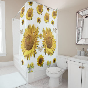 Shower curtain sunflowers