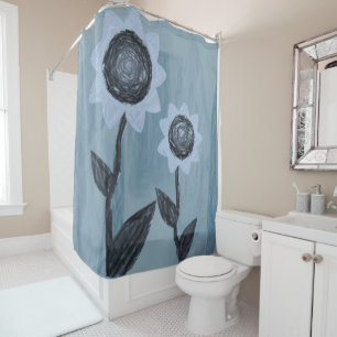 Shower curtain sunflowers
