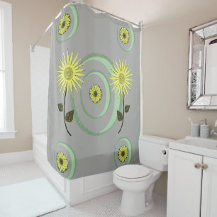 Shower curtain sunflowers