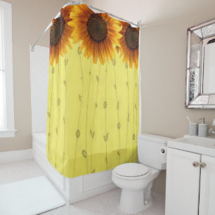 Shower curtain sunflowers