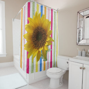 Shower curtain sunflowers
