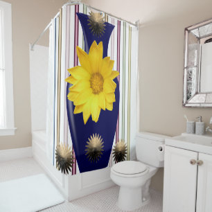 Shower curtain sunflowers
