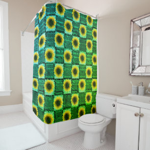 Shower curtain sunflowers