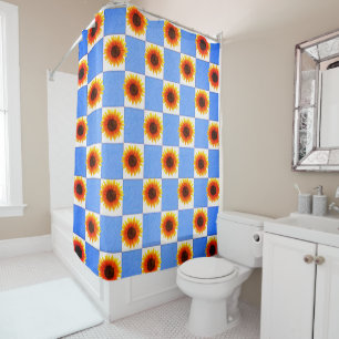 Shower curtain sunflowers