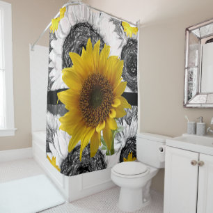 Shower curtain sunflowers