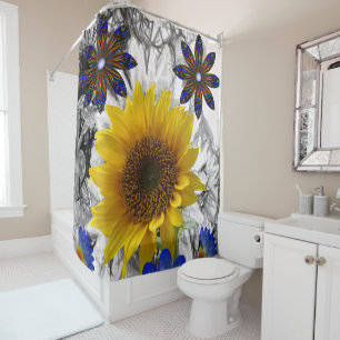 Shower curtain sunflowers