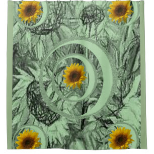 Shower curtain sunflowers