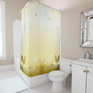 Shower Curtain Sunny Morning Farm Country Rustic S