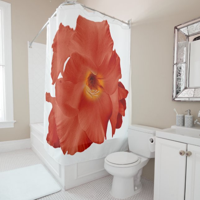 Shower Curtain Sword Lily Red Yellow (In Situ)