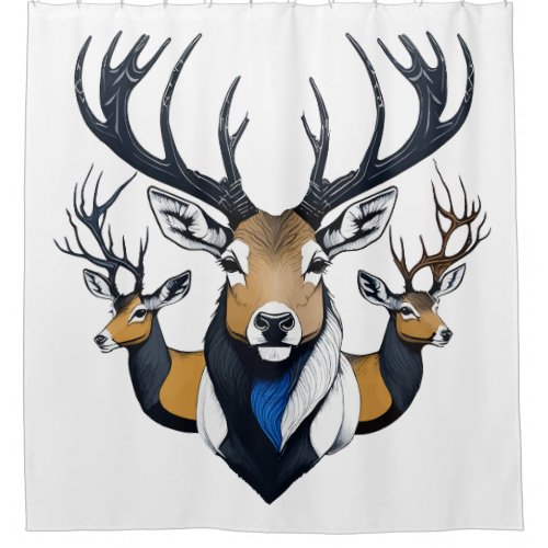 Shower curtain TEE 3 Deer graphic