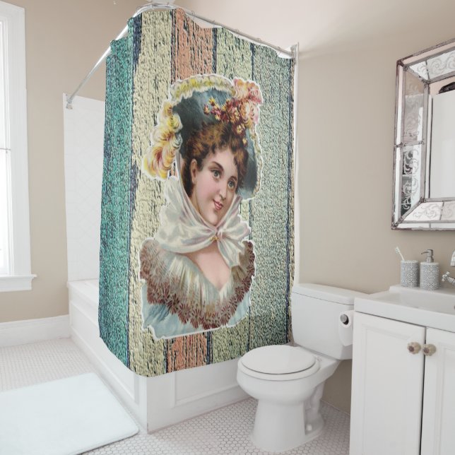 Shower Curtain Victorian Green (In Situ)