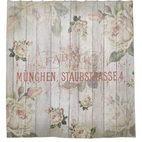 Shower Curtain vintagegermanyrosestypo shabbya