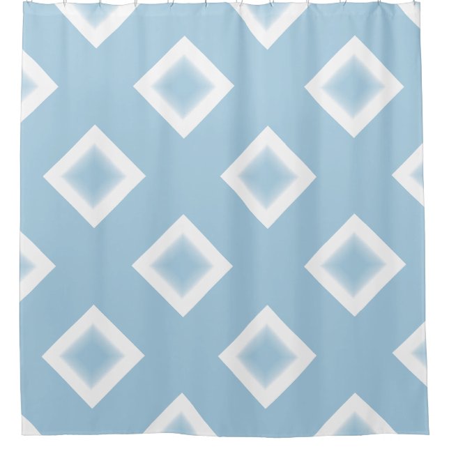 Shower Curtain - White Diamond with Center Star (Front)