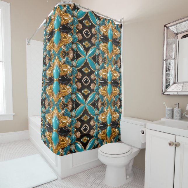  Shower Curtain with Bahamas Colors (In Situ)