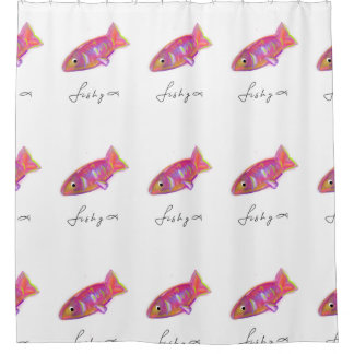 Shower curtain with fish print