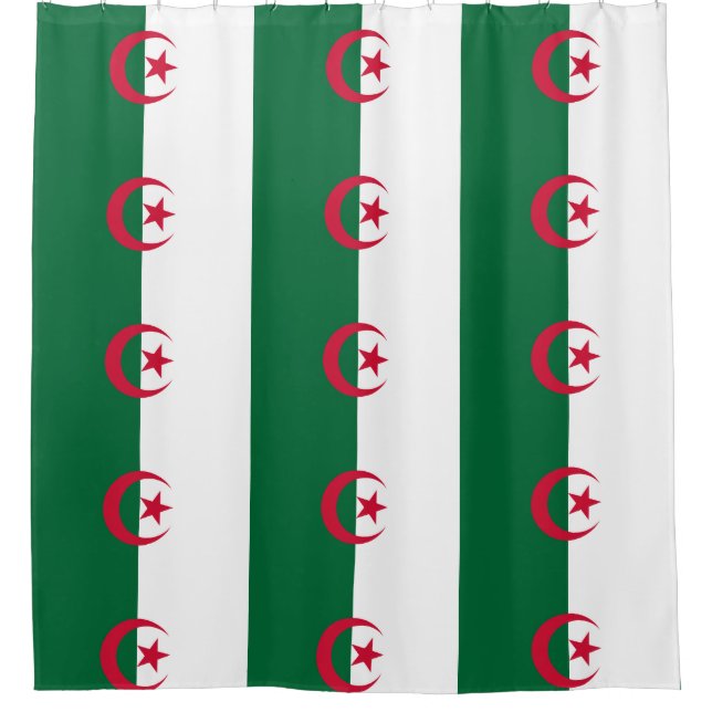 Shower Curtain with Flag of Algeria (Front)
