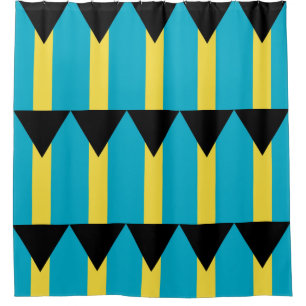 Shower Curtain with Flag of Bahamas